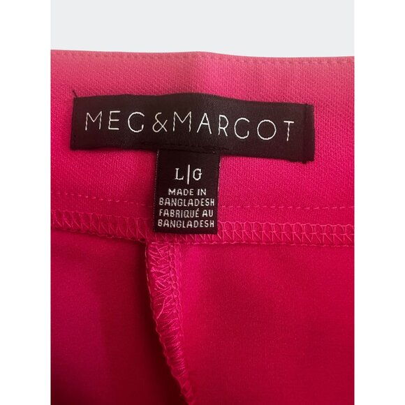 Meg & Margot Colette Cropped Wide-Leg Pink Dress Pants Large - Picture 10 of 16